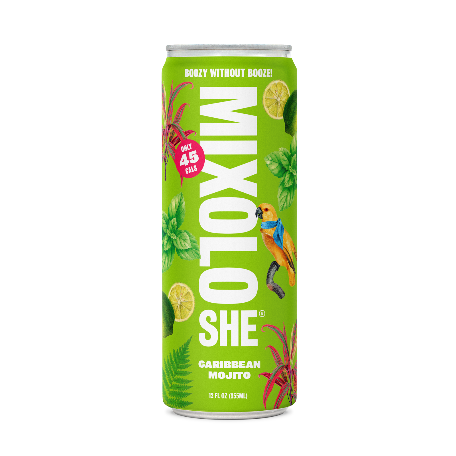 Caribbean Mojito Mocktail in a Can, Less than 45 calories and low sugar. 