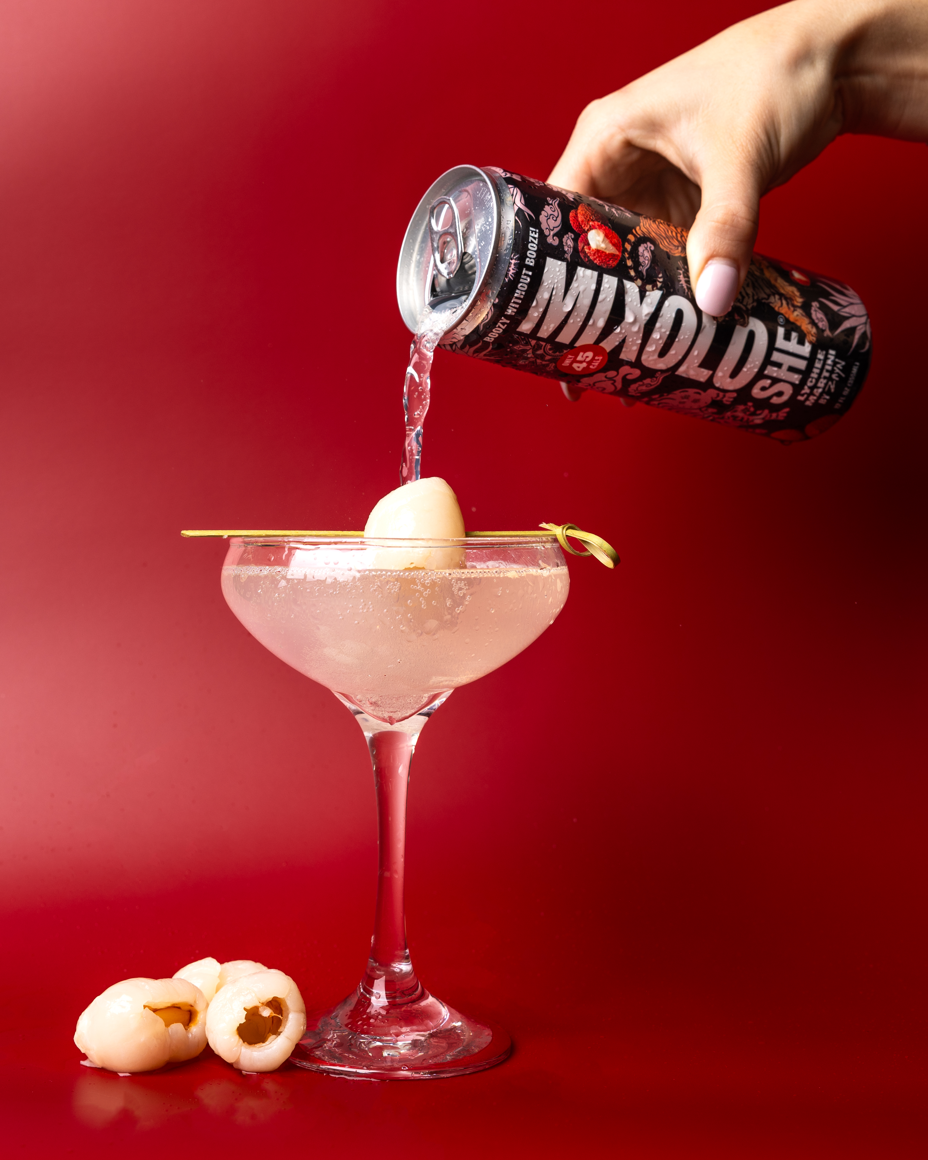 Pour your own lychee martini