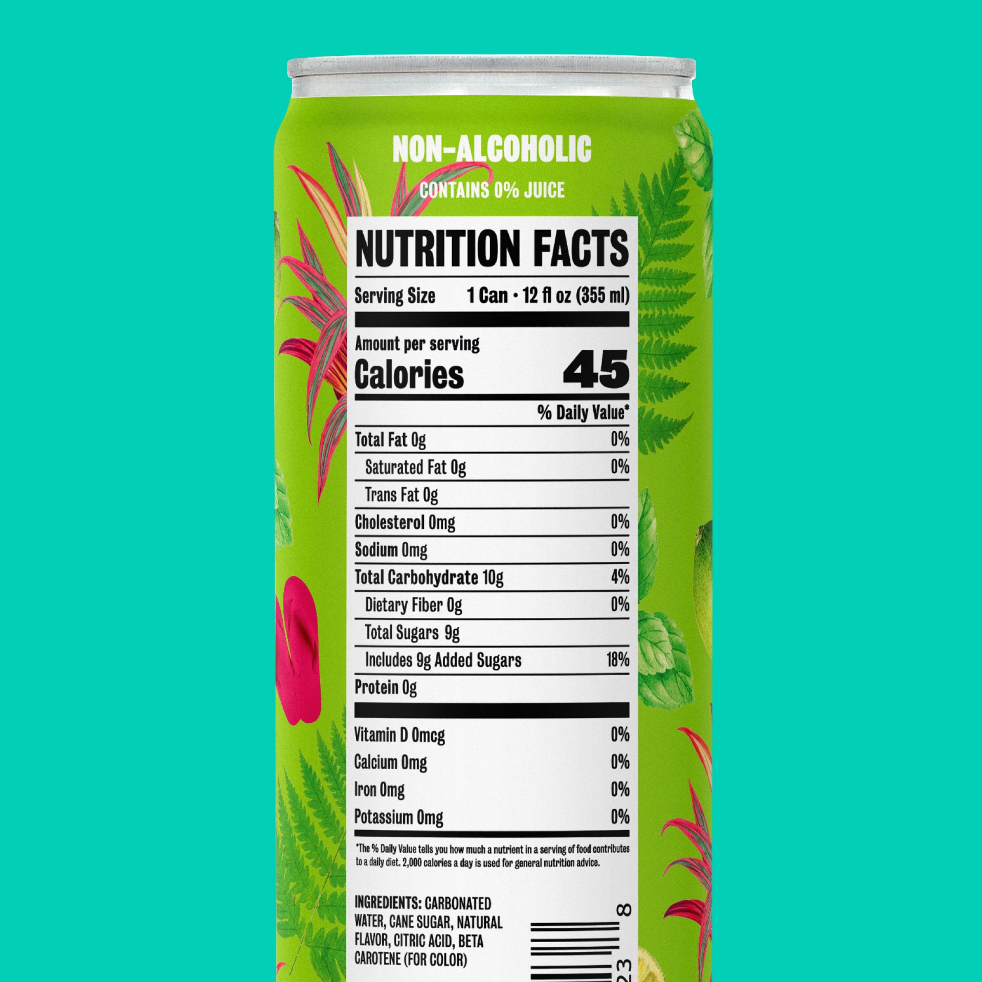 nutrition facts for the Caribbean mojito by mixoloshe