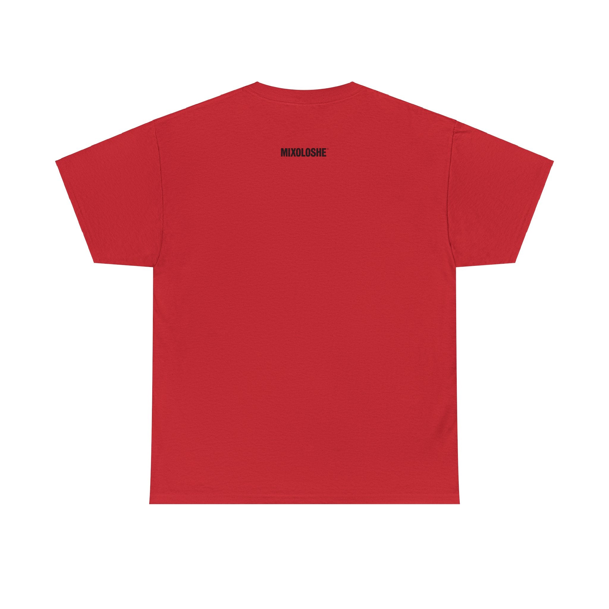back of the good in bed t shirt in red
