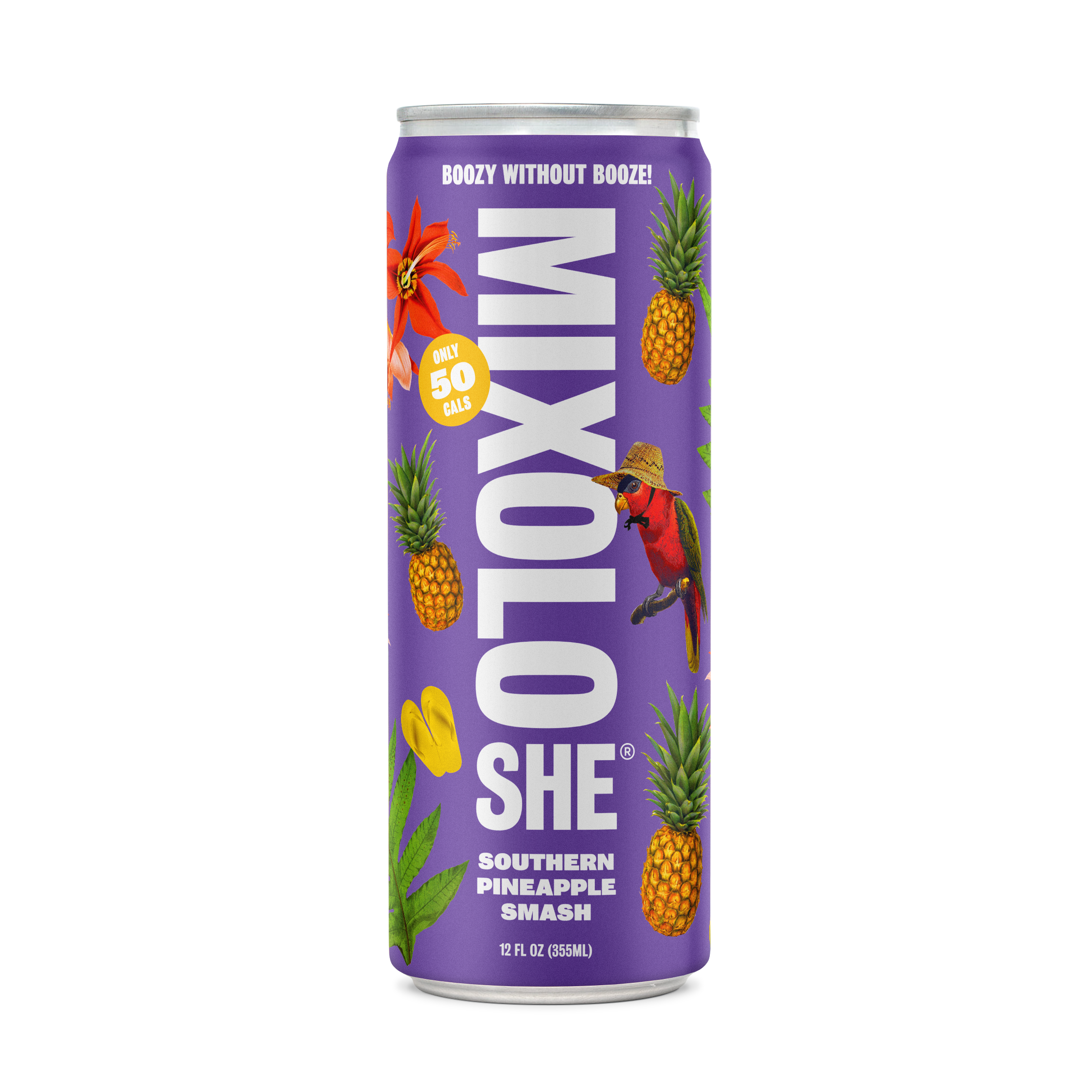 Mixoloshe Southern Pineapple Smash Non Alcoholic Low Calorie Cocktail Can Front